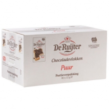 De Ruijter Chocolade Vlokken Puur Portiepacks (80 x 15 gr.)